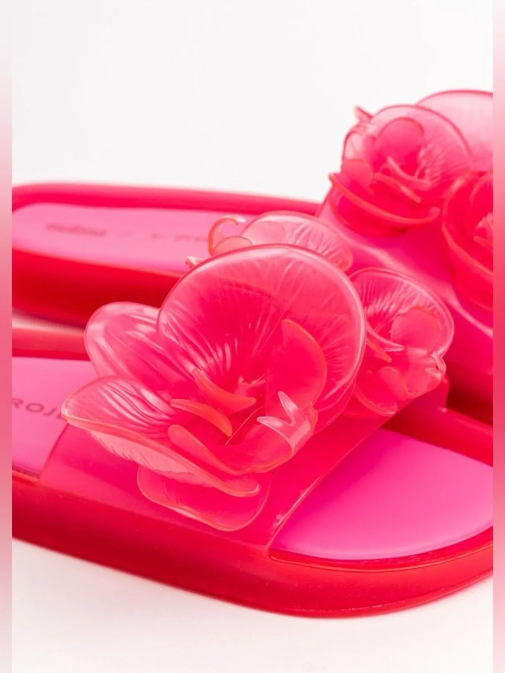 Y/Project x Melissa Floral Jelly Slide sandals in red PVC Size 7